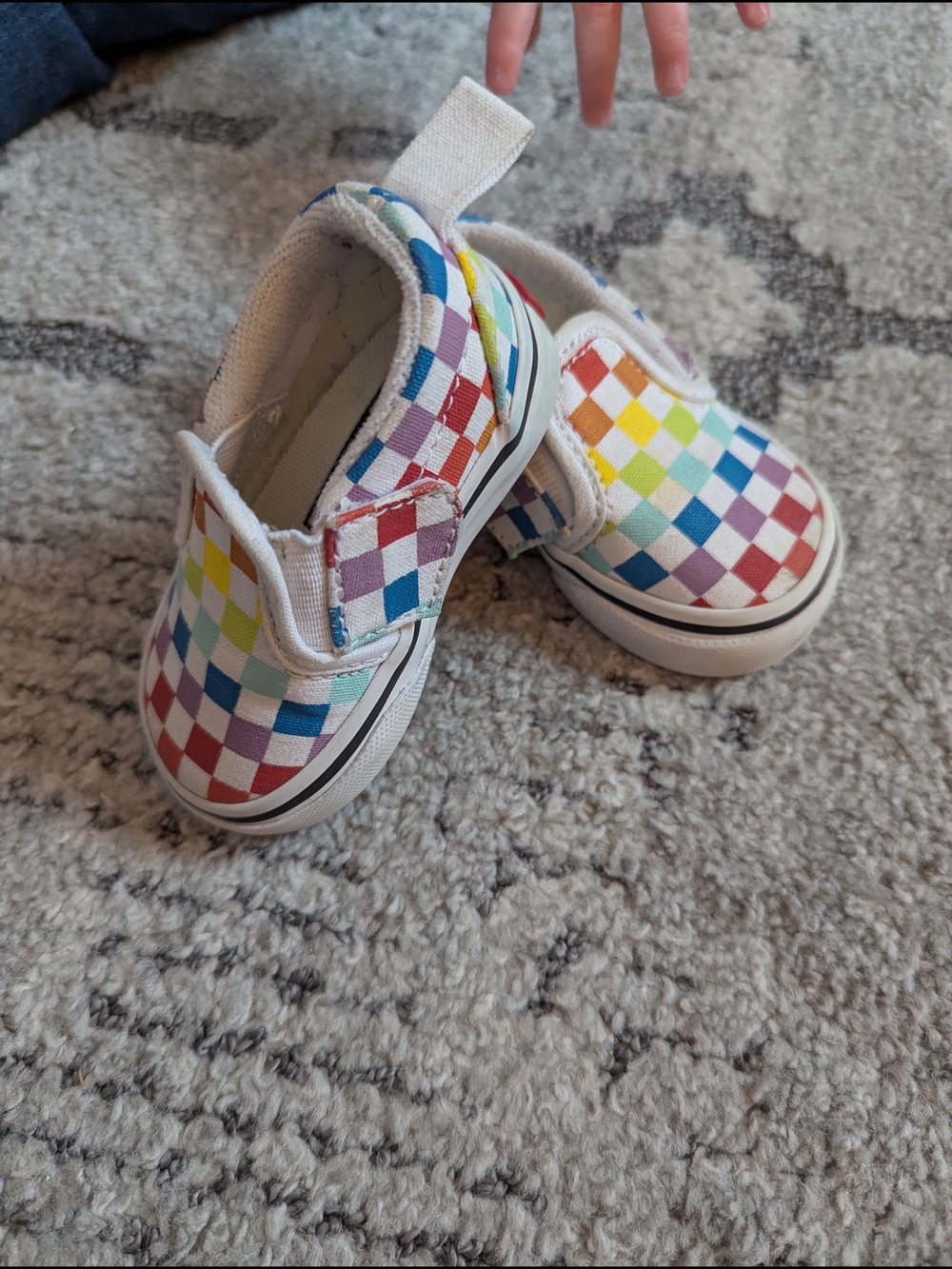 Kids Rainbow Check Slip-On Canvas Shoes - Multi